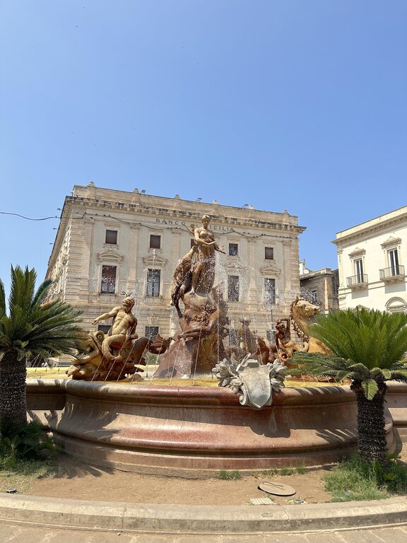 Fountain of Diana in Ortigia Syracuse Sicily