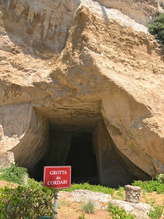Outside the Cordari Grotto in Syracuse Sicily