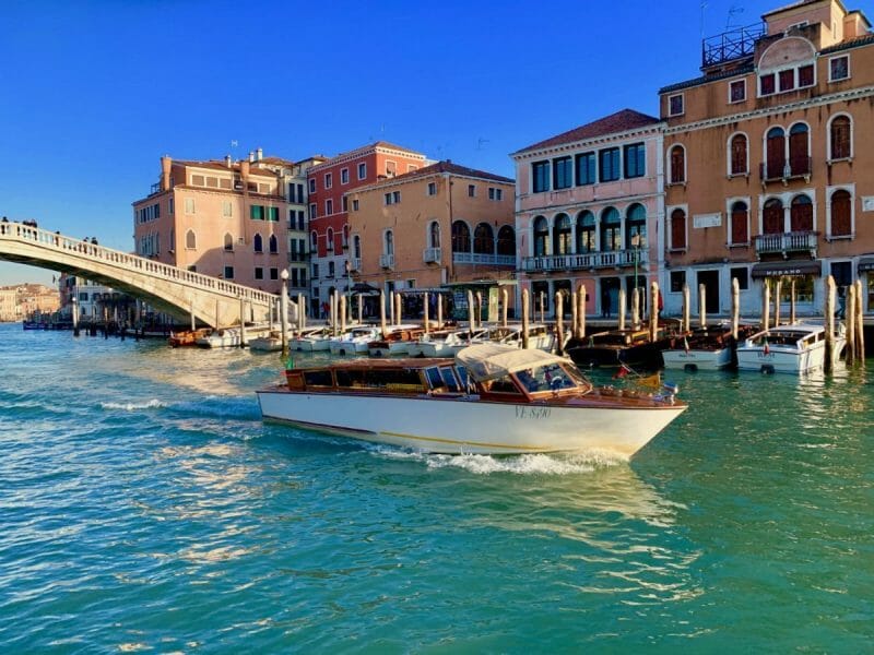 Venice in winter - water taxi Venice