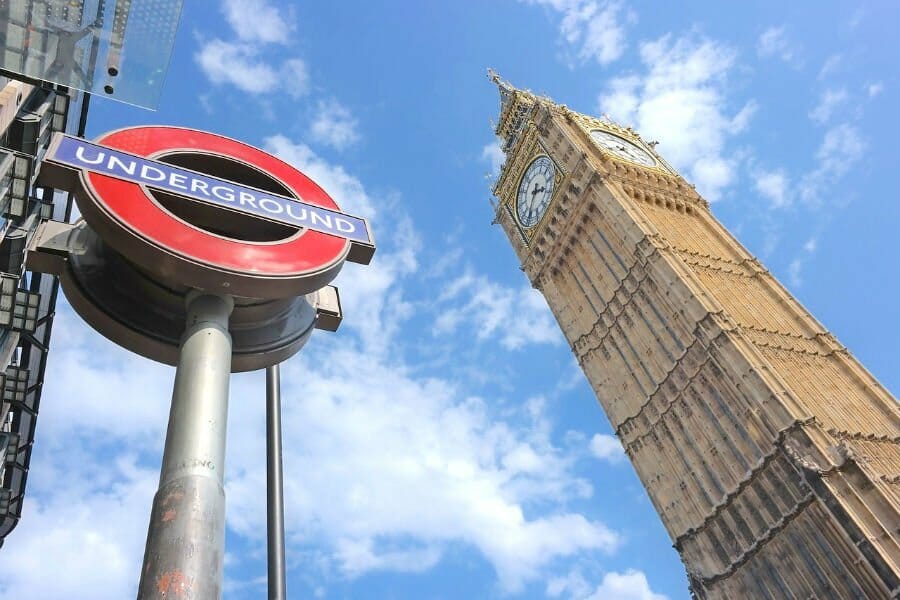 Must see London attractions - Underground sign Westminster