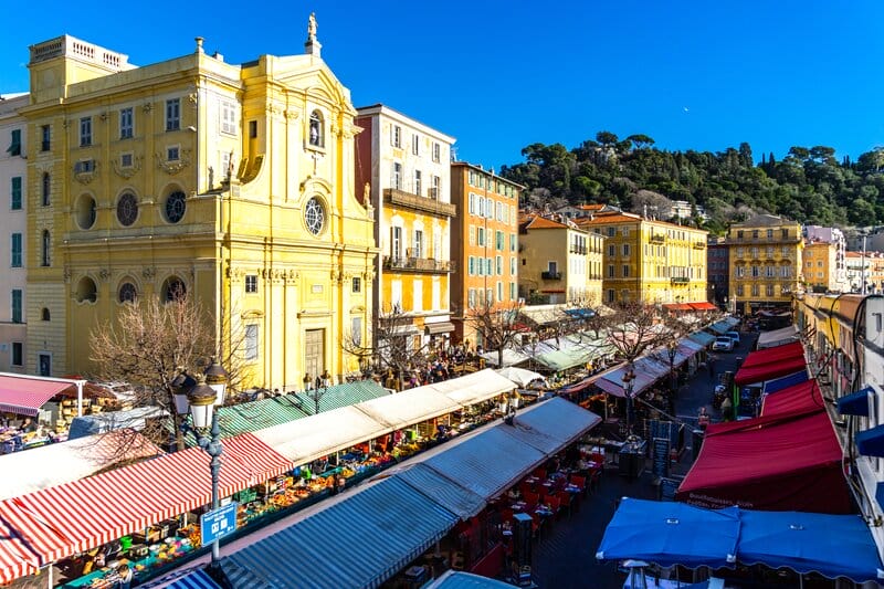 Cours Saleya marketplace in Nice
