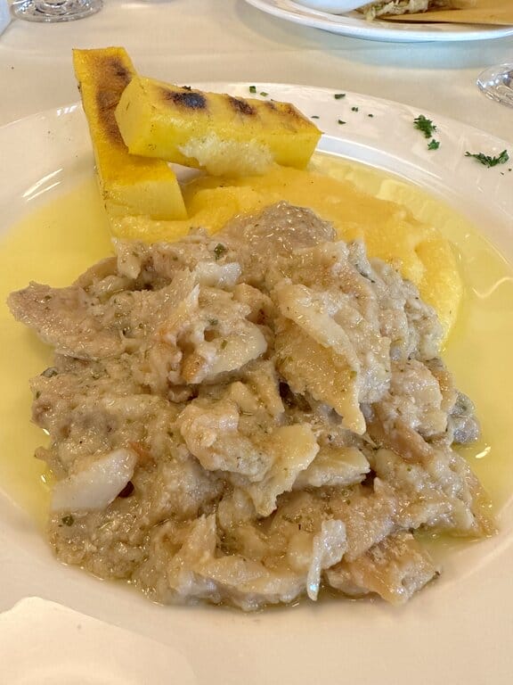 Baccalà alla Vicentina and grilled polenta