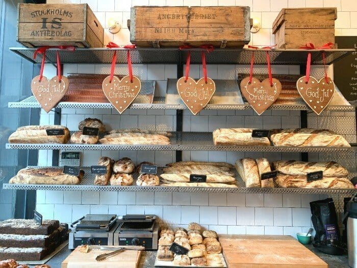Bread display Fabrique - European café NYC