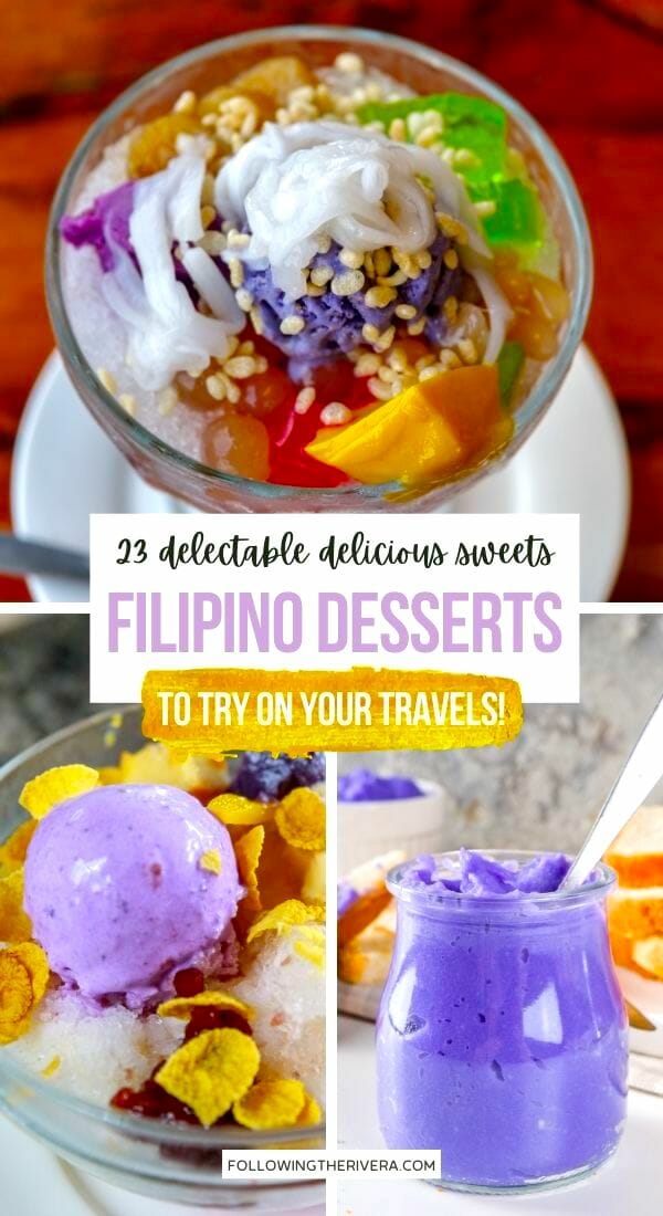 Photos of Filipino desserts and sweets