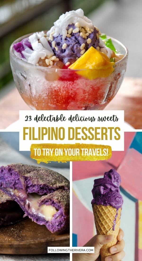 3 photos of Filipino desserts and sweets