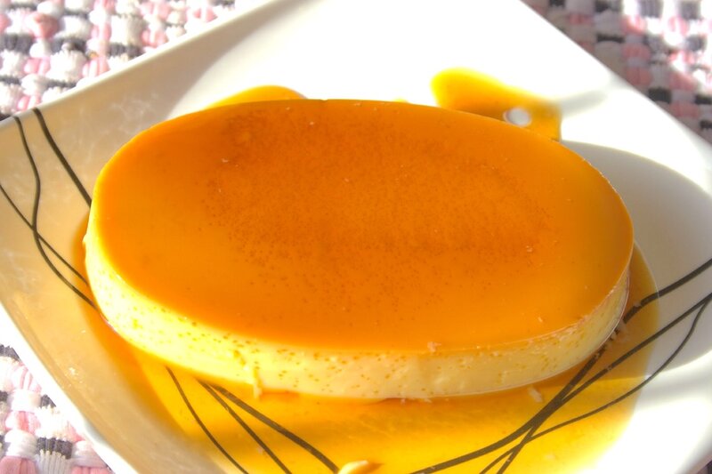 Filipino leche flan on a plate