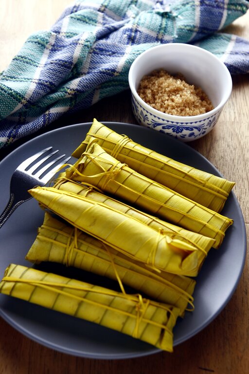 Suman in banana leaves