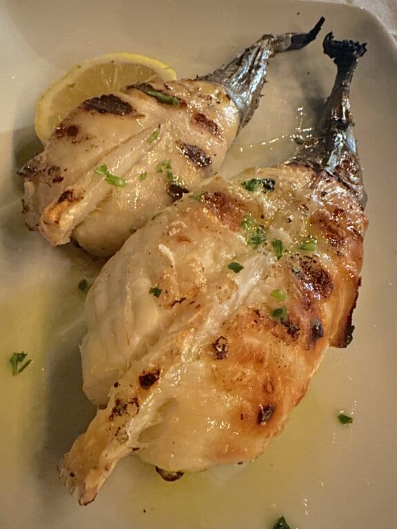 Fish starter at Agriturismo Le Valli in Pellestrina Venice