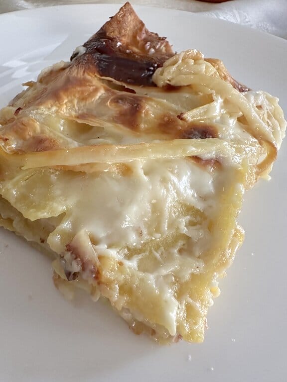Pasticcio with white asparagus