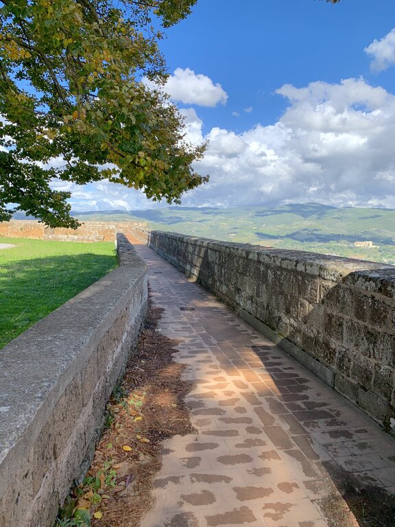 The historic walls at Fortezza Albornoz in Orvieto Italy
