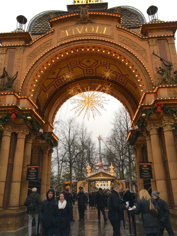 Arch at Tivoli in Copenhagen Denmark at Christmastime