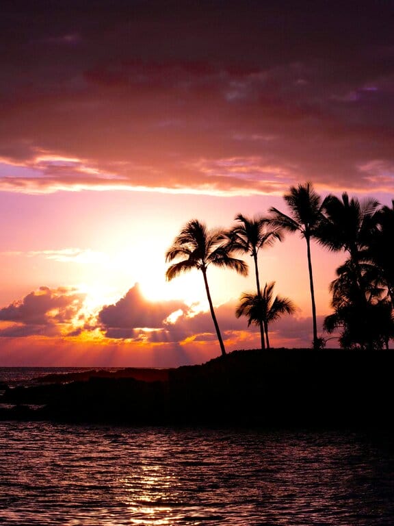 Kailua Kona sunset — what is the warmest state to visit in January