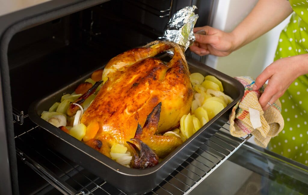 Roasted cappone in the oven