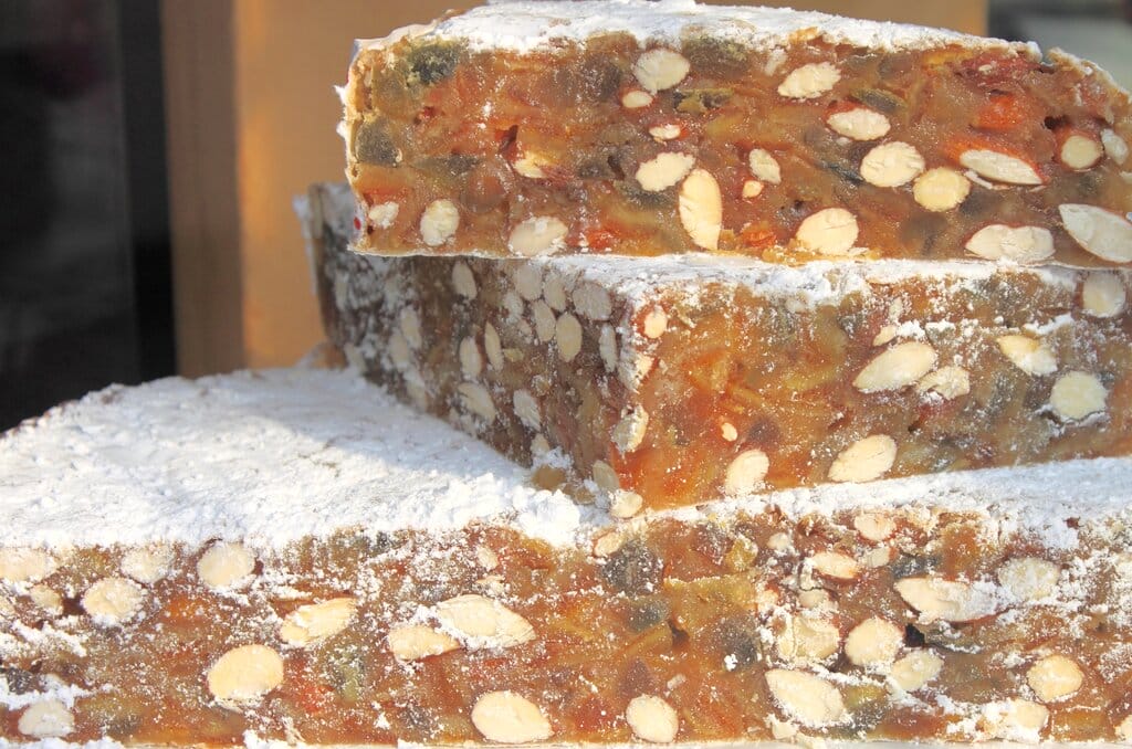 Slices of panforte - traditional Christmas foods in Italy