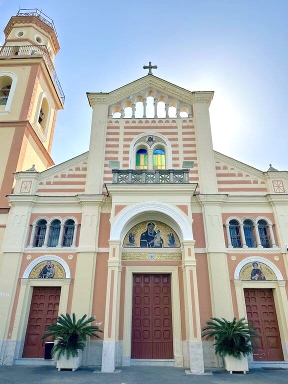 Outside Chiesa San Pancrazio Martire in Conca dei Marini Amalfi Coast