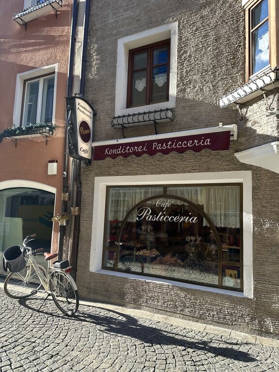 Outside a pasticceria in Vipiteno