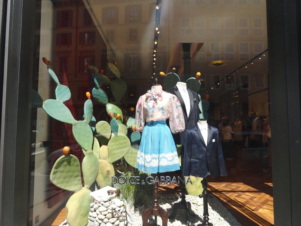 A Dolce and Gabbana shop display - is Italy a good place to live