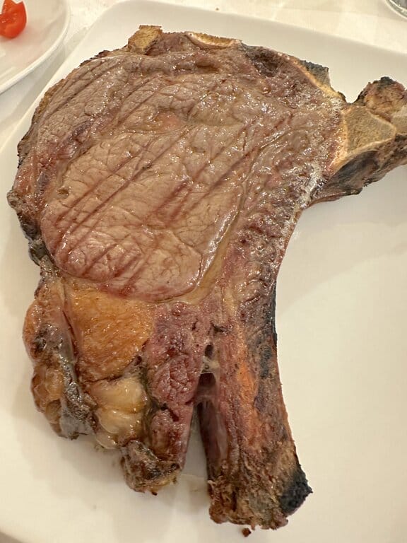Steak dinner at Ceccottino in Pitigliano Tuscany