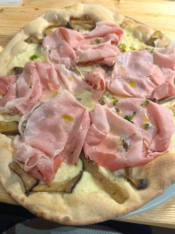 Pizza on a plate in Italy