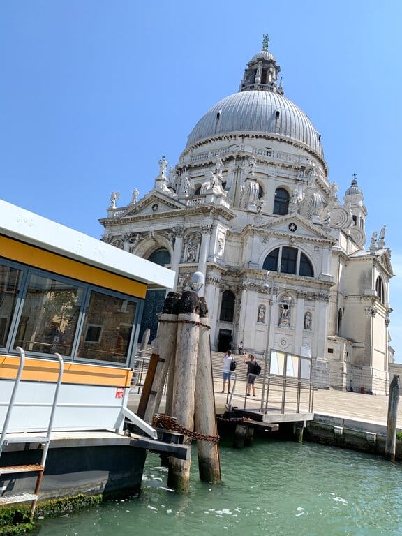 Salute vaporetto stop in Venice Italy