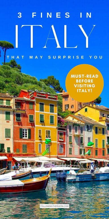 View of boats and colorful buildings in Portofino Italy - fines in Italy