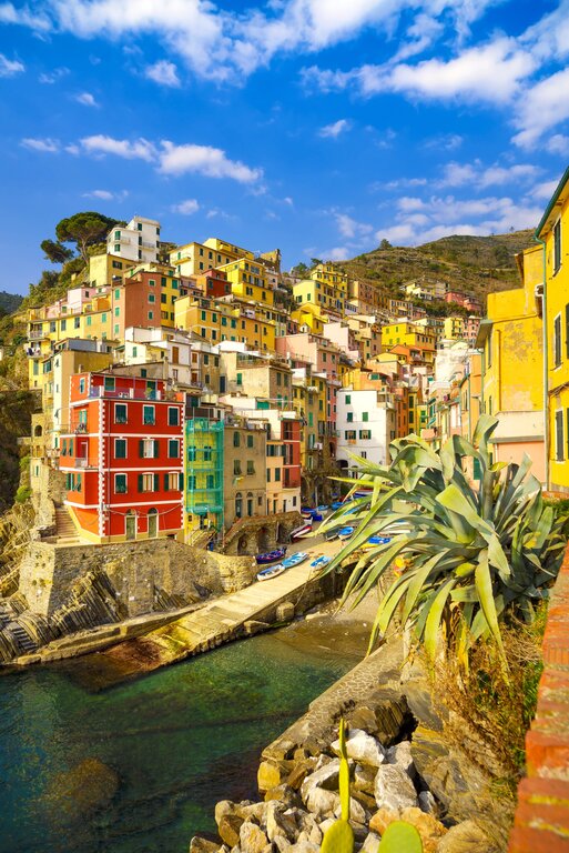 Village of Riomaggiore in Cinque Terre Italy