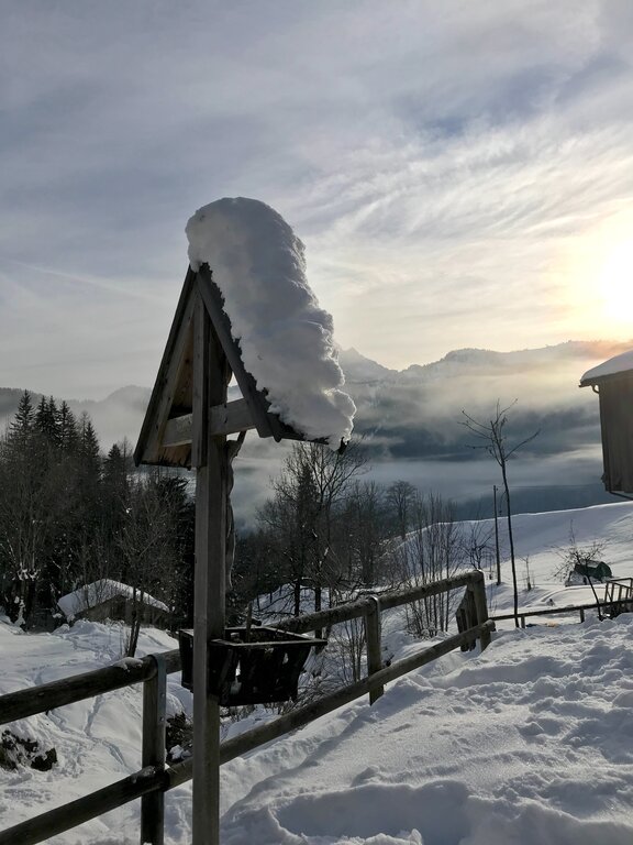 Snow covered scene in the Dolomites
