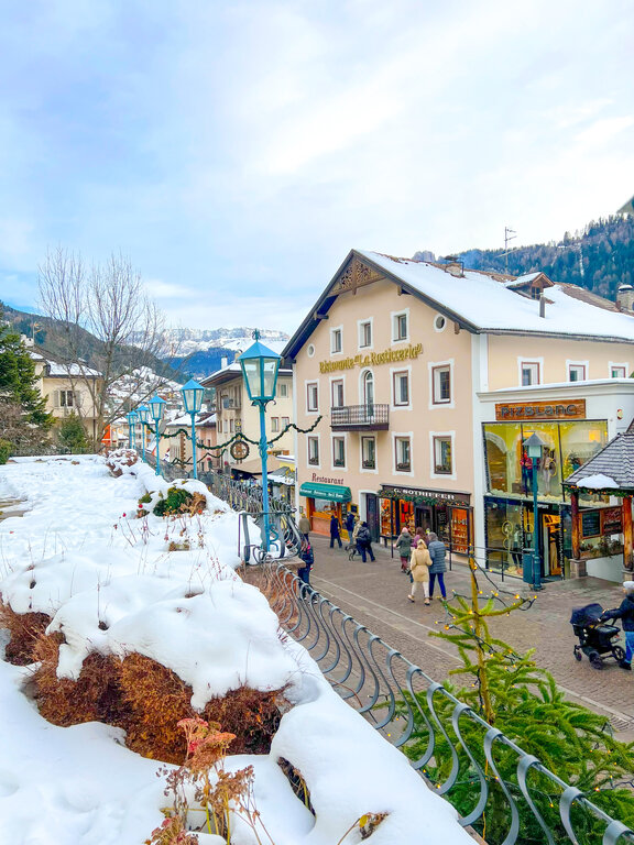 The main street in Ortisei, Dolomites, Italy