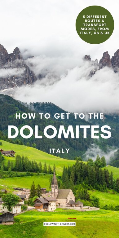 Houses and a church in the Dolomites Italy - how_to_get_to_the_dolomites