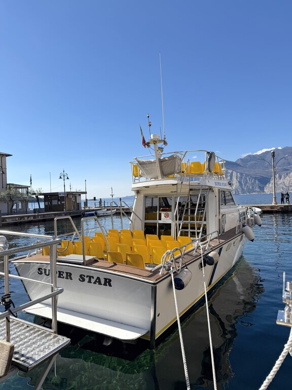 A boat that takes passengers from Malcesine to Limone sul Garda