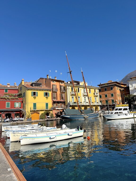 Boats at the harbor at Malcesine - where to stay in Lake Garda