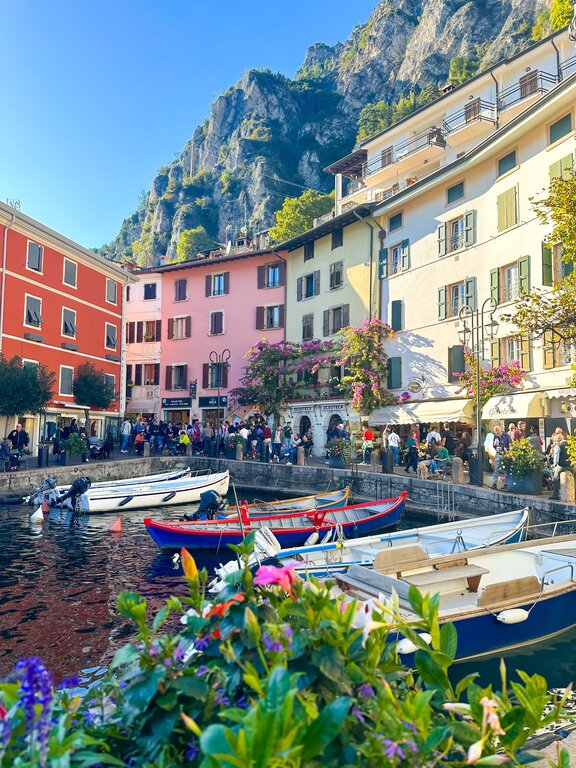 Boats in the small marina in Limone sul Garda