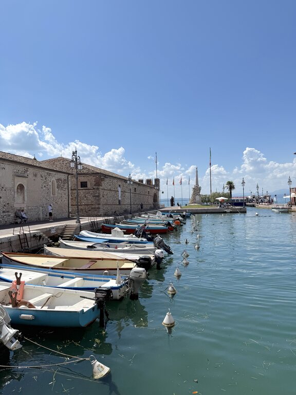 Boats parked at Porto Lazise Lake Garda