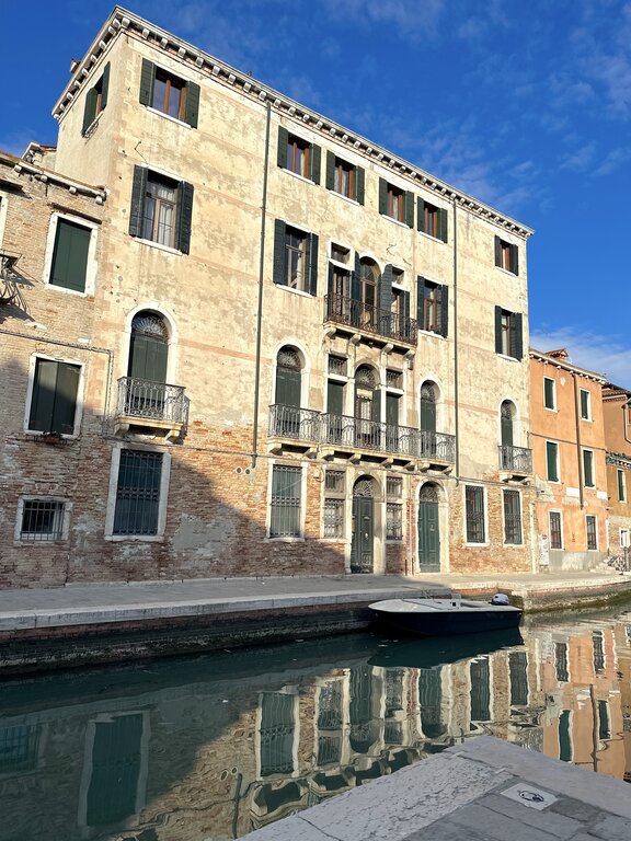 A peaceful canal in February in Venice Italy
