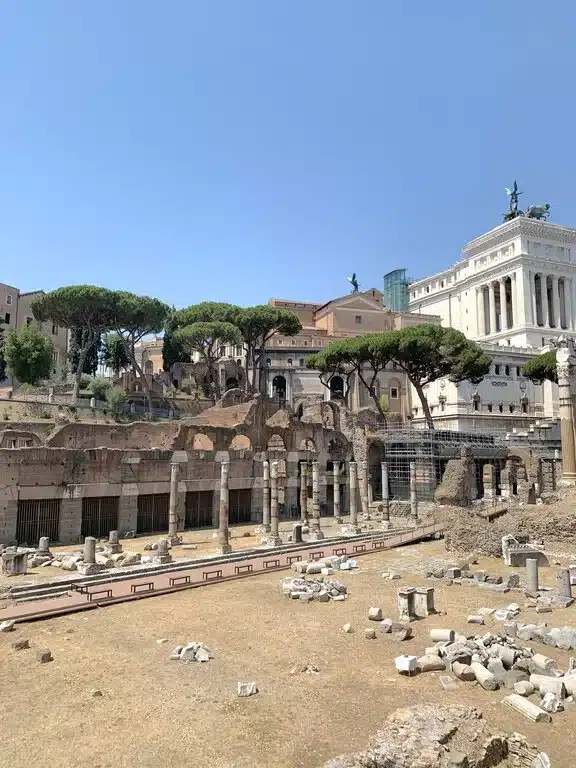 A view of the Via dei Fori Imperiali in Rome near the Colosseum, the historic site where the Pope leads the Via Crucis torchlight procession on Good Friday