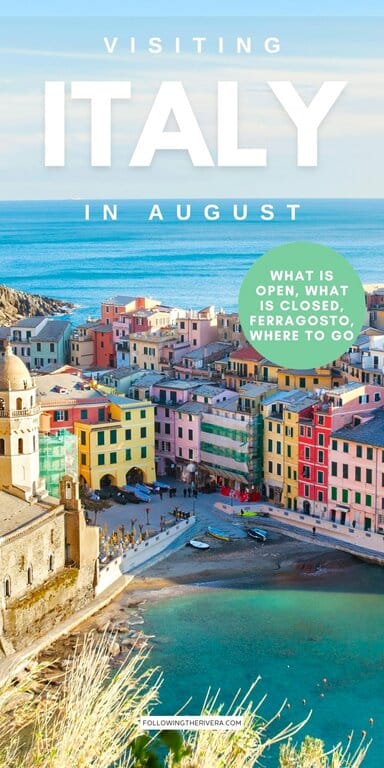 A coastal town and beach in Liguria Italy in summer