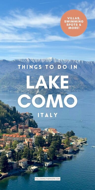 Aerial view of Varenna in Lake Como Italy