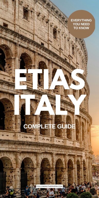 Colosseum in Rome Italy at sunset - ETIAS Italy