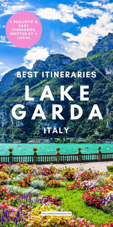 Flowers overlooking Lake Garda in Riva del Garda