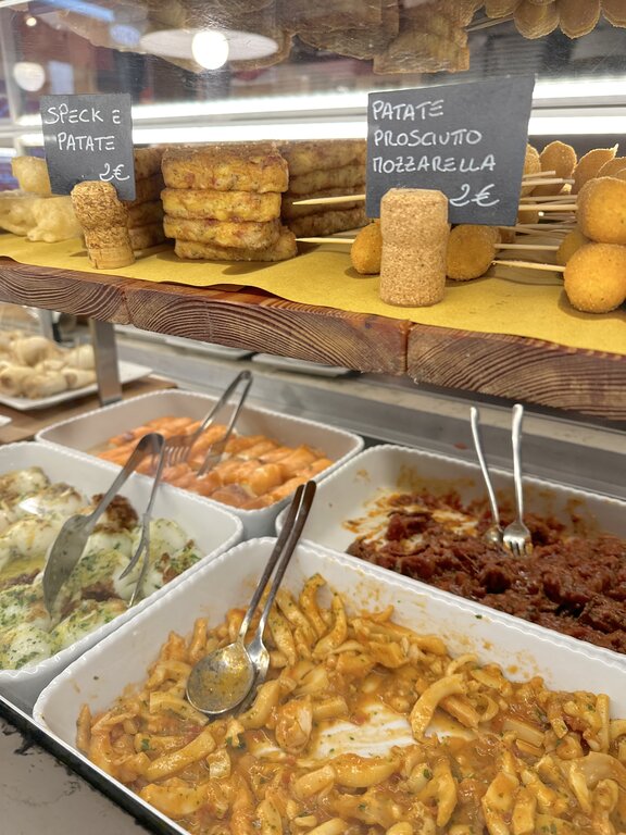 Selection of hot cicchetti at El Sbarlefo in Venice in November
