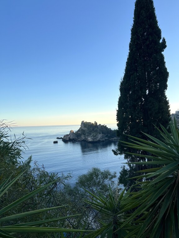 Isola Bella in Sicily before sunset in late November